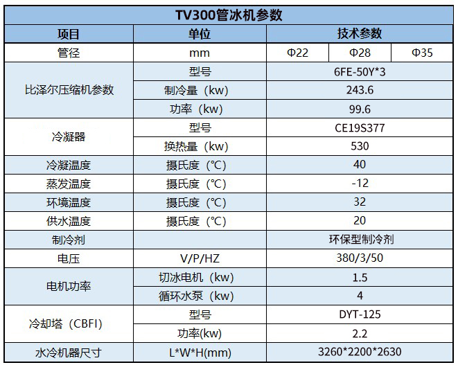 TV300管冰機(jī)，30噸管冰機(jī)